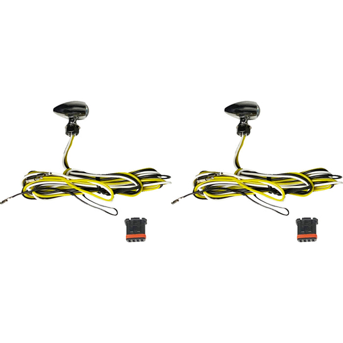 CUSTOM DYNAMICS 2040-3463 CD-MICRO-AW2-C Micro Bullet dual Color LED Turn Signals Micro Turn Signals - Dual - Amber/White - Chrome