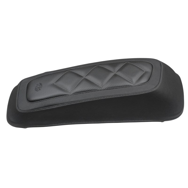 Mustang Motorcycle 77643 Mustang 08-21 Harley FL Touring Saddlebag Lid Covers Diamond Stitch - Black - User 1