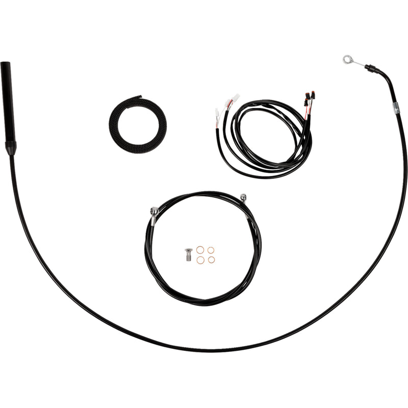 LA Choppers Complete Plug-And-Play Cable Kit Upper 18" 20" Handlebars Black - LA-8062KT3-19B For Harley Touring 2021-2022