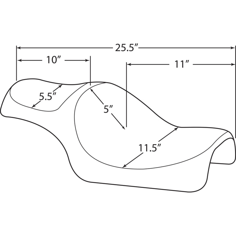 Drag Specialties Caballero 2-Up Vinyl Seat Caballero Seat Diamond Stitch XL - 0804-0669 For Harley Sportster 2004-2022