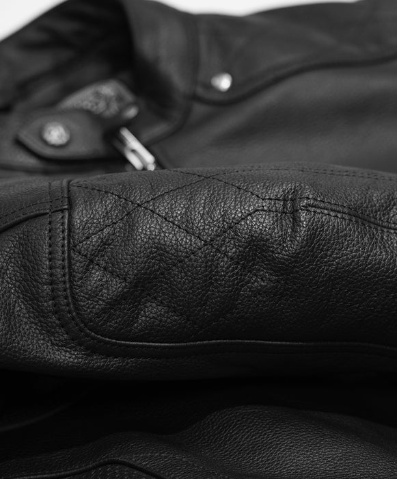 Gasser jacket in black with reinforced sleeve