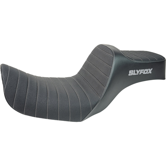 SLYFOX 0803-0755 4694B-slyfox Highnoon Seat vinyl - classic stitch - gray logo - dyna '12-'16