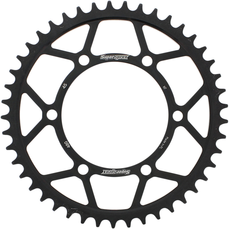 SUPERSPROX 1210-1909 RFE-480-45-BLK Racing Steel Rear Sprocket Rear Sprocket - 45 Tooth - Suzuki/Yamaha