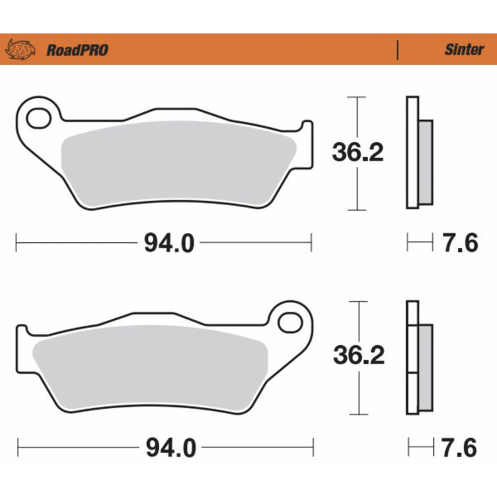 MOTO-MASTER 1721-3493 403202-PU RoadPro Sintered Metal Brake Pads Brake Pads - Sintered Series