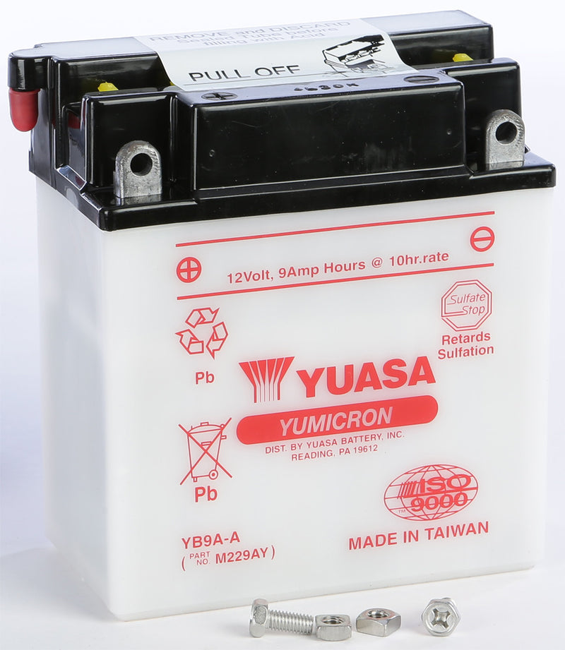 Yuasa Battery YB9A-A Conventional - YUAM229AY Suzuki ATV/UTV Models 1989-2001