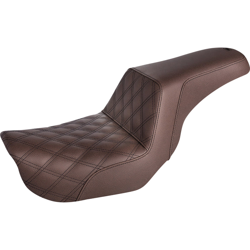 SADDLEMEN 0803-0568 806-04-172BR Step-Up Seat — Front Lattice Stitch - Brown - FXD