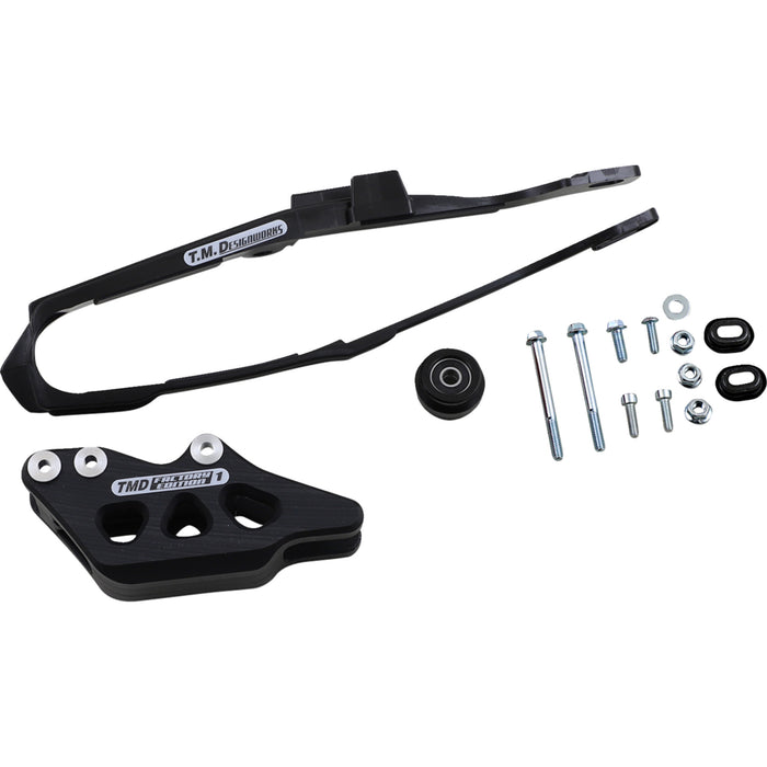 T.M. DESIGNWORKS 1231-1336 DCK-OR12-BK Chain Guide and Slider Kit Chain Guide/Slider - Honda - Black