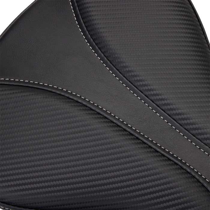 SADDLEMEN 0802-0800 806-12-0162 Dominator Pillion Pad - Standard Reach - Black w/ Gray Stitching - FL/FX '06-'17