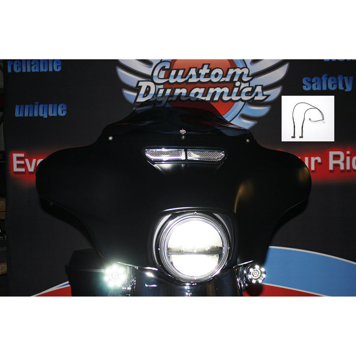 CUSTOM DYNAMICS 2040-1852 HD-VENT-LED-WHT Windshield Vent Trim Light Kit Fairing Vent Trim LED Light