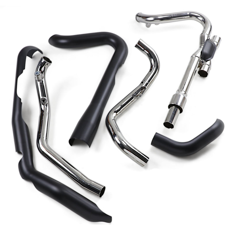 Cobra Pro Chamber 2-Into-2 Header System - 6255DBRB For Harley Touring 2017-2020