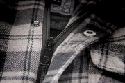 YKK zipper on the black and grey Marksman Flannel