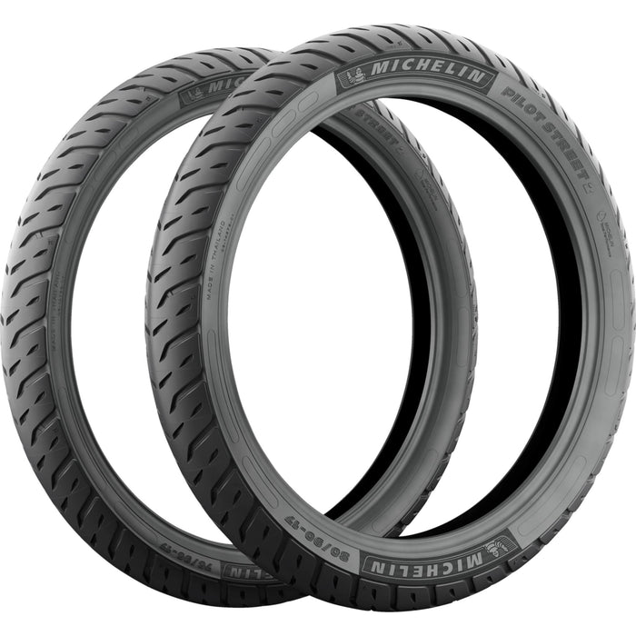 MICHELIN 0305-1040 84561 Pilot Street 2 Tire Tire - Pilot Street 2 - Front/Rear - 100/80-17 - 52S