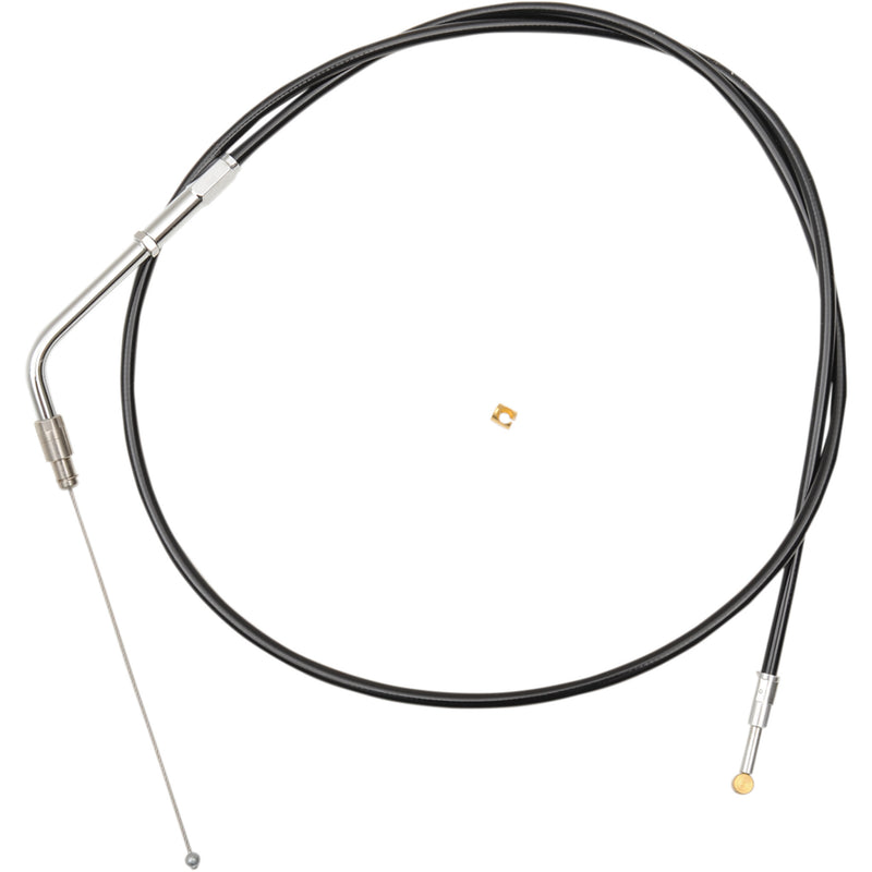 LA Choppers Black Vinyl Braided Handlebar Throttle Cable 15"-17" Sportster - LA-8320TH16B For Harley Sportster 2007-2022