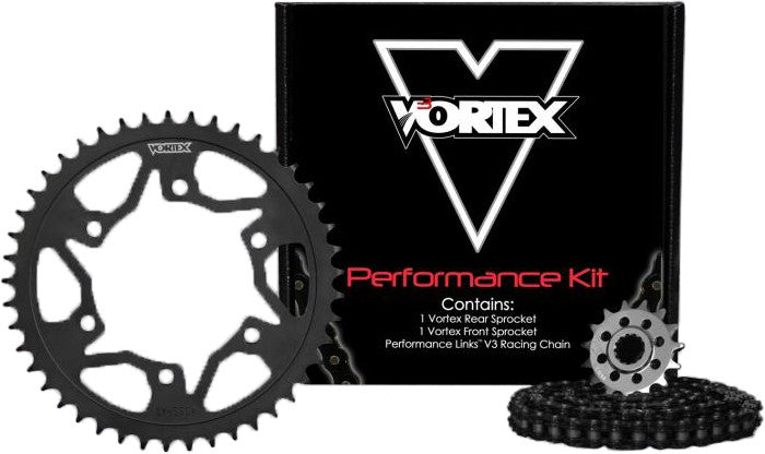 Vortex Sprocket Chain Kit Steel Steel 14/47T SIL SX3 520-110L Black - CK6261 Suzuki 650 / 650S / 650SF 1999-2009