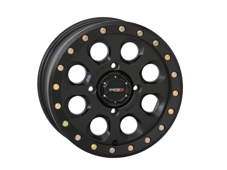 System 3 3-147555 14S3-7555 SB7 BL WHEEL 14X7 4+3 (+10MM) 4/156 MATTE BLACK