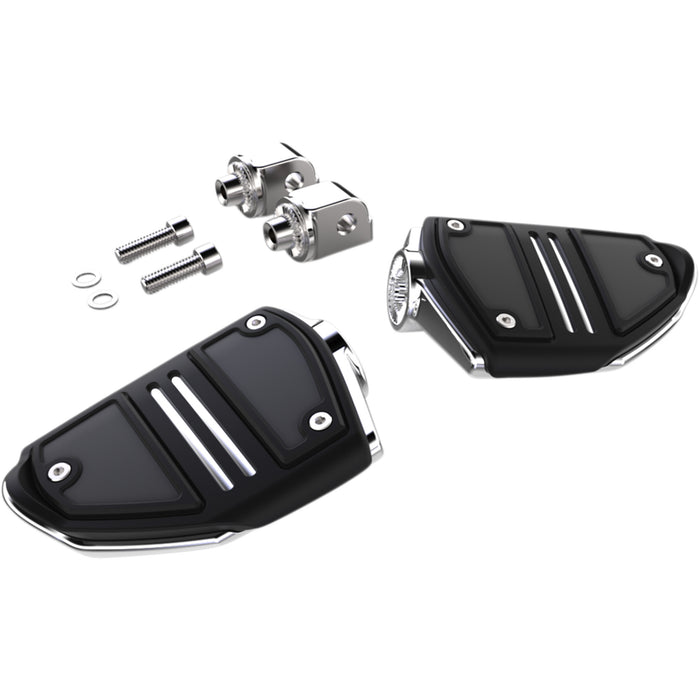 CIRO 1620-1863 61406 Twin Rail Footrests - Twin Rail Footpeg - With Mount - Chrome
