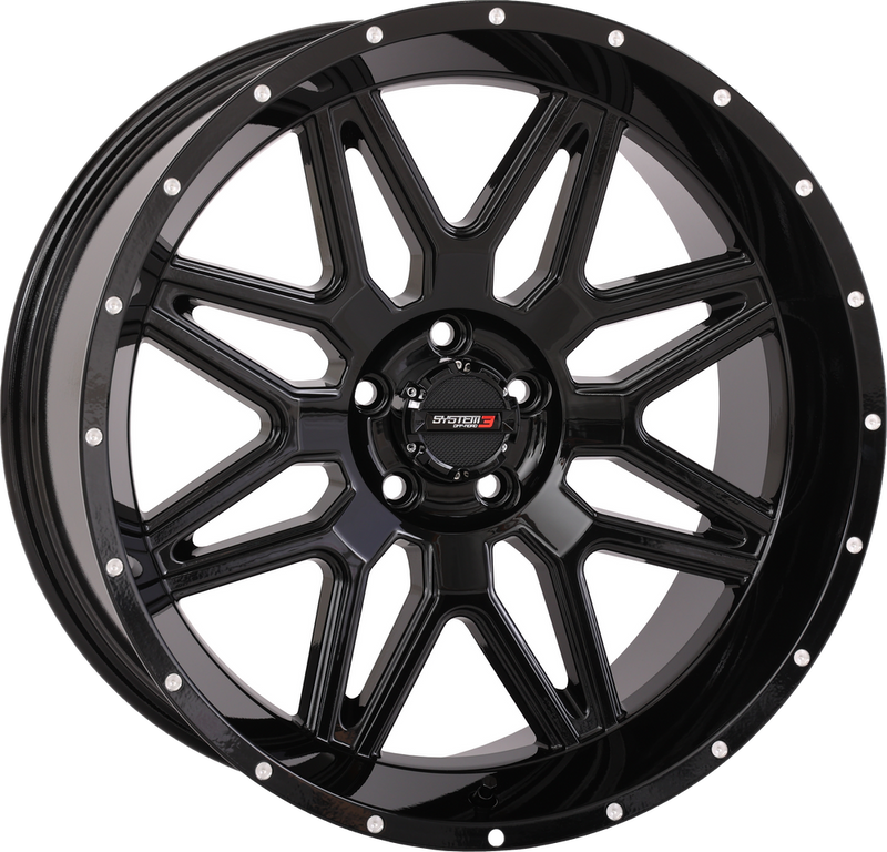 System 3 3-207355 20S3-7355 ST7 WHEEL 20X9 5+4 (0MM) 5/4.5 GLOSS BLACK