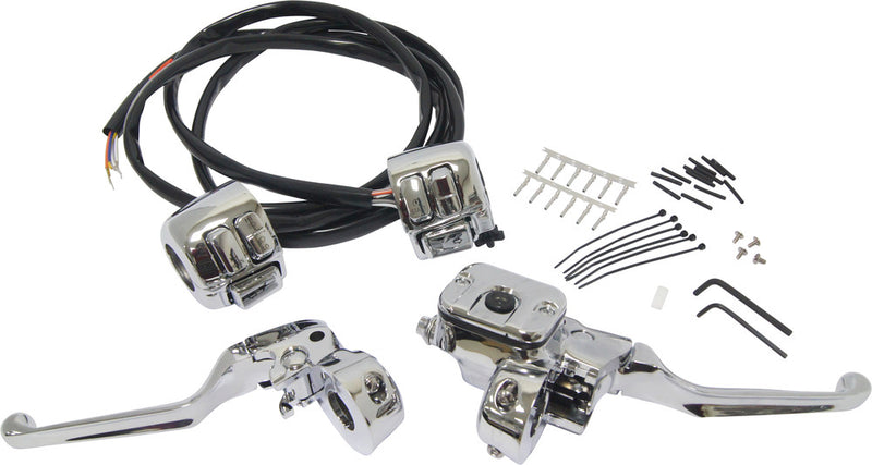 Harddrive Comp H Bar Cntrls 9/16 M Cylinder W Switches Chrome - 26-129 For Harley 1996-2006
