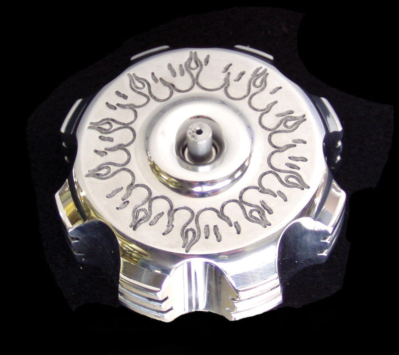 Modquad Billet GAS CAP (black Flames) - GC1-FBLK Yamaha ATVs 1987-2009