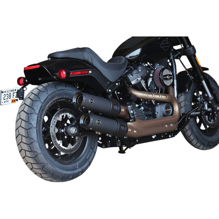 S&S CYCLE 1801-1234 550-0734 Grand National Slip-On Mufflers - Ceramic Black Grand National Mufflers for Fat Bob