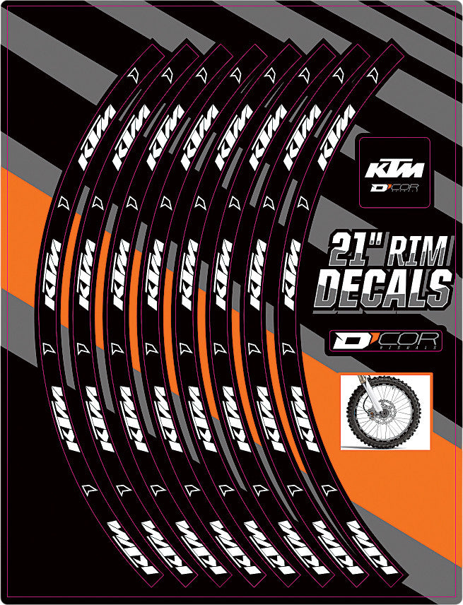 D-cor 862-9006 40-80-204 RIM DECALS 21" KTM LOGO FRONT