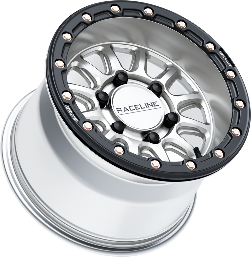 Raceline Wheels 570-2132 A14SB-51060+25 ALPHA HYPER WHEEL 6/139.7 HYPER SILVER/BLK 15X10 (+10MM)