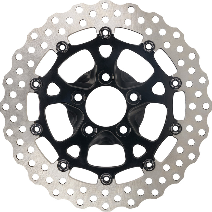 PERFORMANCE MACHINE (PM) 1710-4819 0133-2606S-B Disc Carr Dominator - 320 mm X .20 FF - Front - Black Anodized