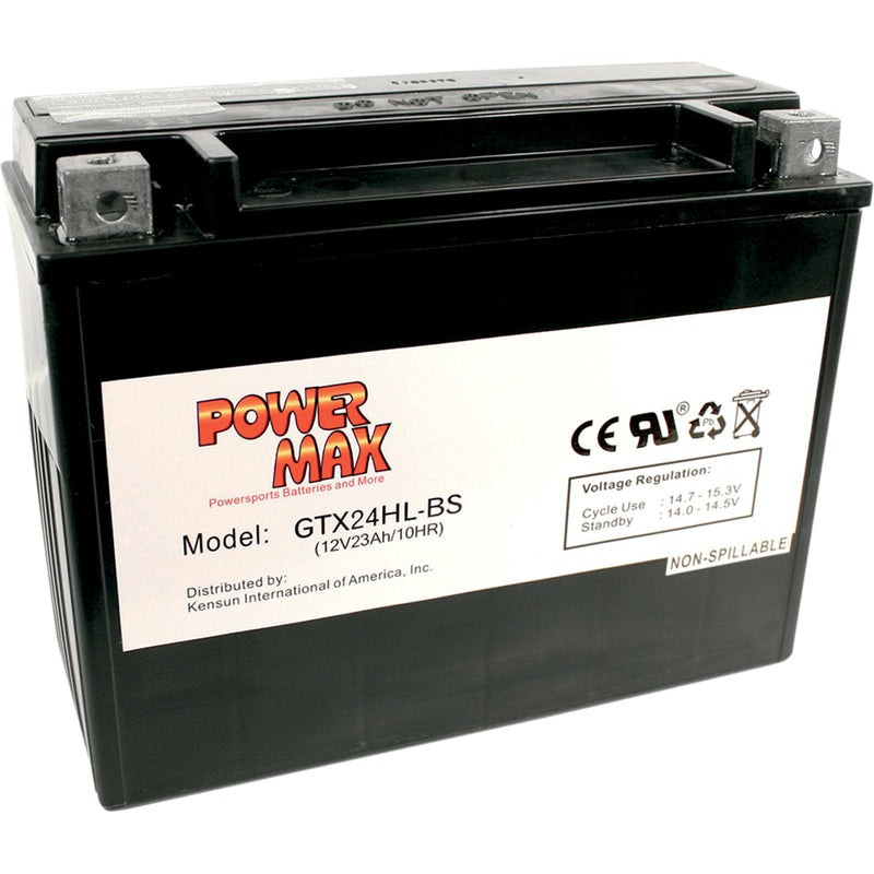 Power Max Battery - GTX24HL-BS For Harley Touring 1980-1996 | Yamaha Motorcycles 1978-1999 | Arctic Cat Prowler 2006-2014