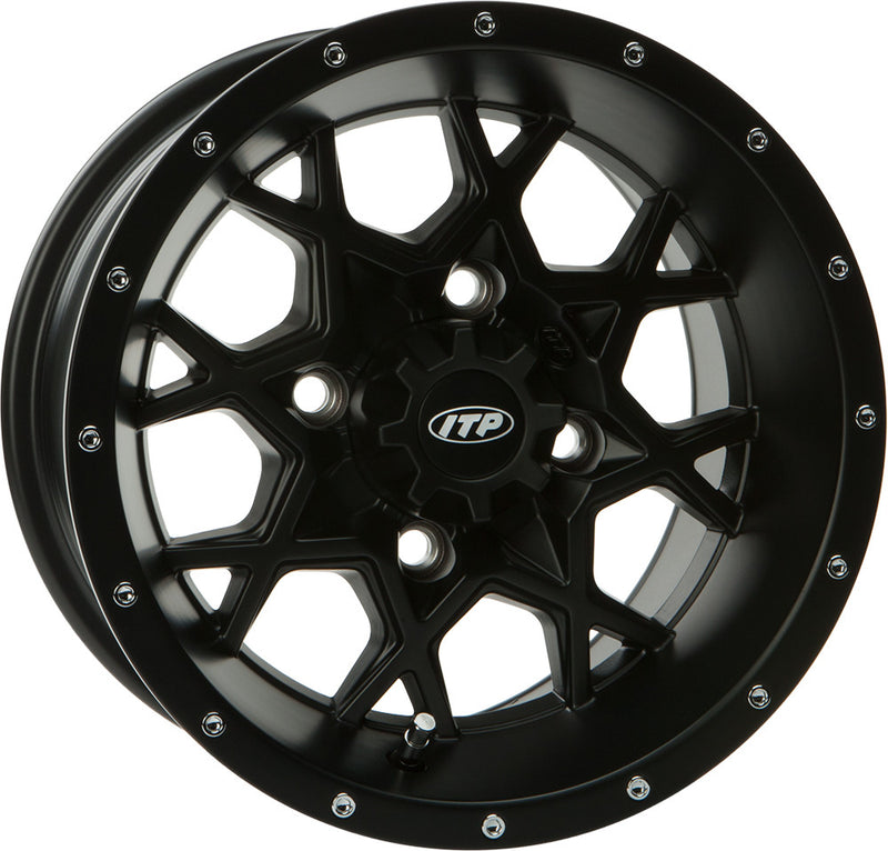 Itp Hurricane 14X7 4/110 2+5 Black - 1428637536B For Honda ATVs 1989-2020 | Suzuki ATVs 2011-2019