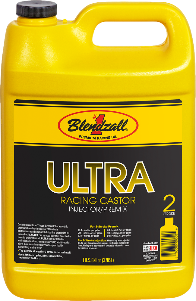 Blendzall Ultra Racing Castor 2T 1GAL - F-455G For Ski-Doo Snowmobiles 2002-2019 | Husqvarna Dirt Bikes 2003-2018 | Kawasaki Dirt Bikes 2002-2018