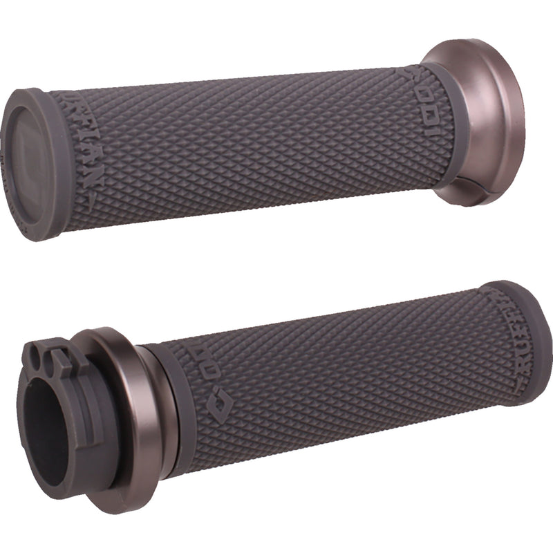 ODI Ruffian Lock-On Street Grips Cable Black Gunmetal - V30HCWH-H For Harley Motorcycles 1984-2022