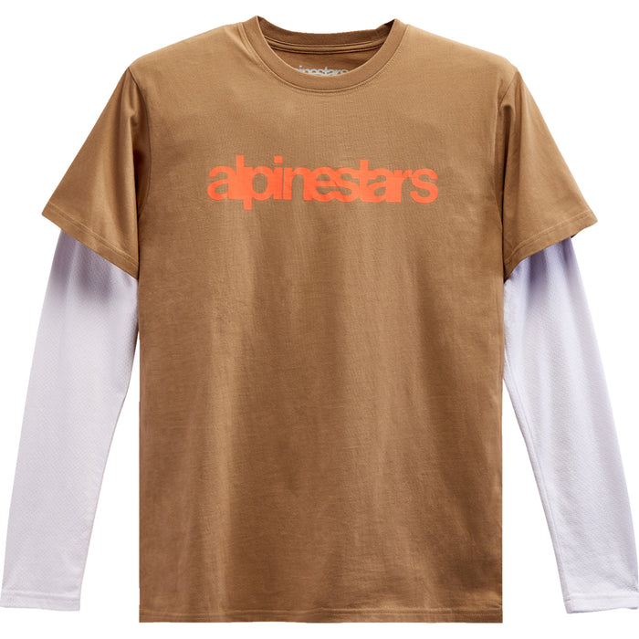 ALPINESTARS 3030-23179 1213713002331L Stack Long-Sleeve Knit T-Shirt sand/warm red - large