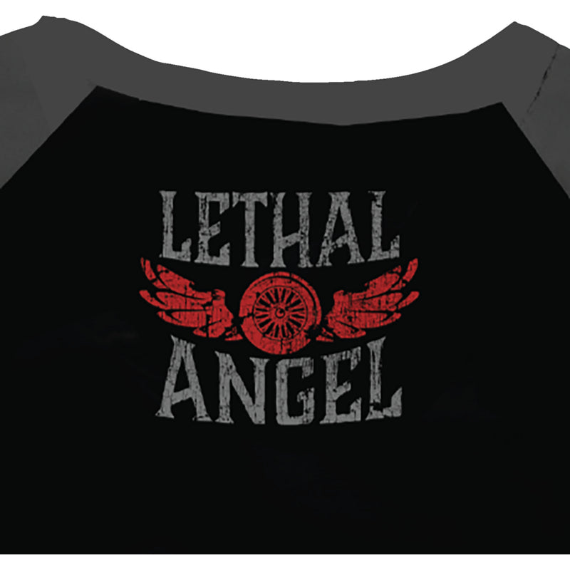 LETHAL THREAT 3031-4210 LA70203S Women's Fast & Fearless Raglan Sleeve Shirt black/gray - small