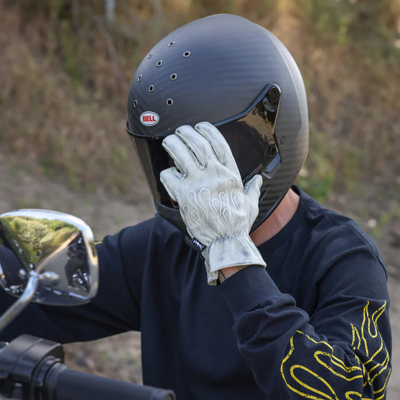 THRASHIN SUPPLY CO. Roper Leather Gloves Bone - White
