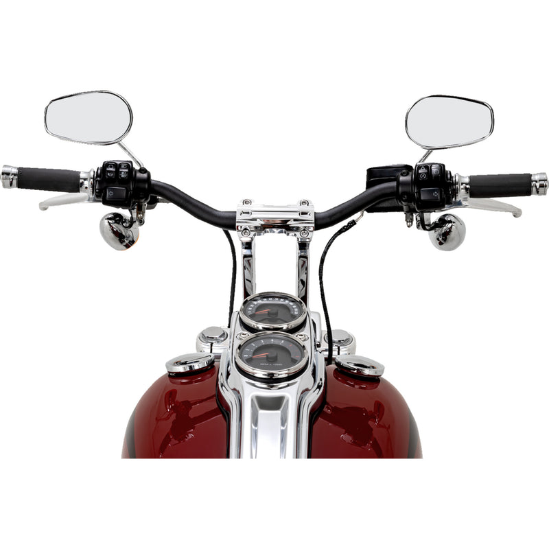 PERFORMANCE MACHINE (PM) 0602-1564 0208-2195M-CH Phatbar & Riser Kit internal wiring/gauge mount holes - 9" - chrome