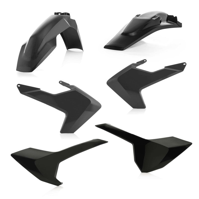 Acerbis 2634020001 17-19 Husqvarna TE150/250/300/ FE250/350/450/501/ TE250i/ TE300i Plastic Kit - Black - Photo - Primary