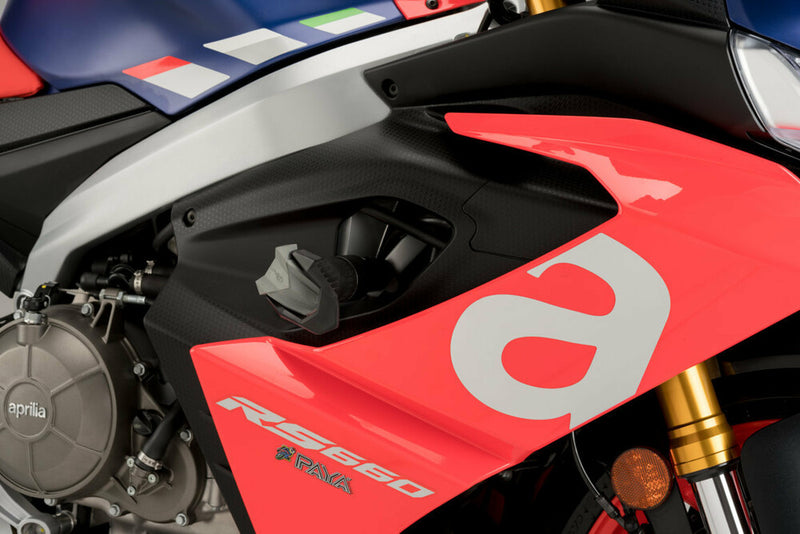 Puig Hi-Tech Parts Frame Sliders R19 Black APR - 20606N Aprilia 660 / 660 Limited / 660 Stars & Stripes Limited Edition 2021-2023