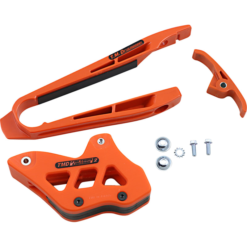 T.M. DESIGNWORKS 1231-1351 DCK-ORK-OR Chain Guide and Slider Kit Chain Guide/Slider - KTM - Orange
