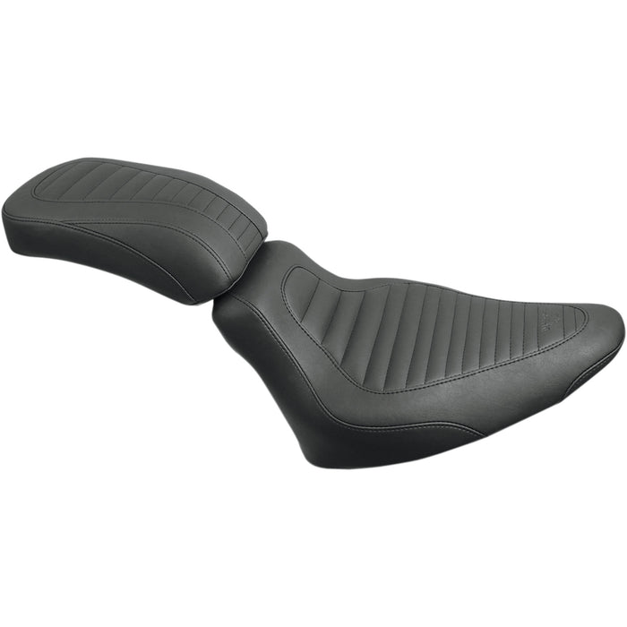 MUSTANG 0802-0778 76737 Tripper™ Rear Passenger Seat - Tuck and Roll - FLST '08-'17