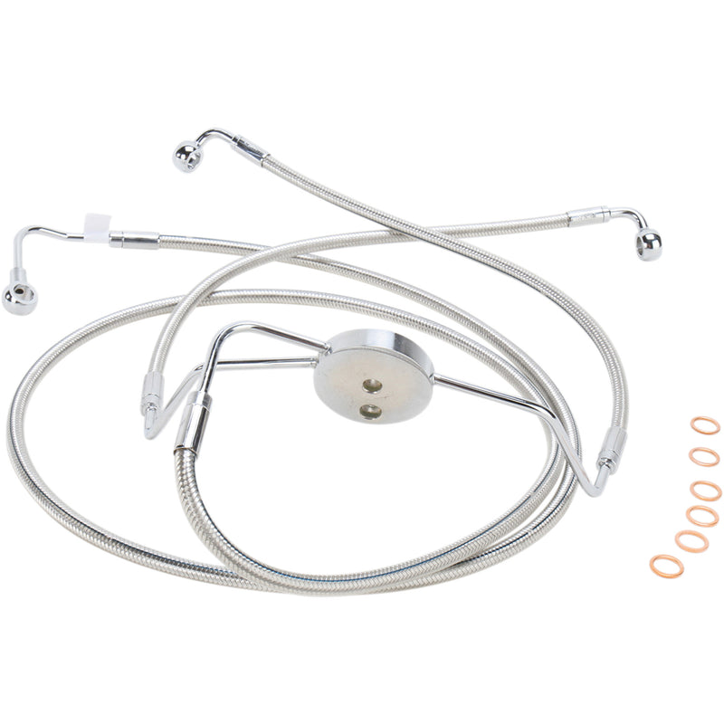 Magnum Shielding Designer Series Front Lower Brake Line Kit Polished Stainless - 57010 For Harley Touring 2008-2013