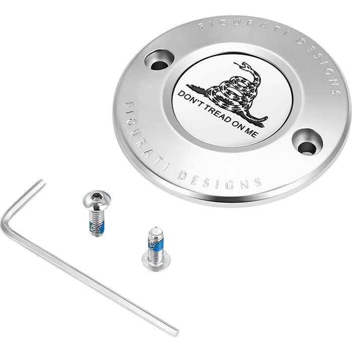 FIGURATI DESIGNS 0940-2070 FD40-TC-2H-SS Timing Cover 2 hole - don't tread on me - stainless steel