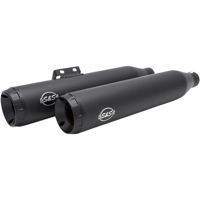 S&S CYCLE 1801-1360 550-0737 Grand National Race Slip-On Mufflers - Grand National Race Mufflers for Softail - Black