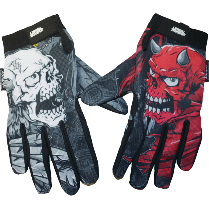LETHAL THREAT 3301-4691 GL15021XXL Good N Evil Skulls Gloves black - 2xl