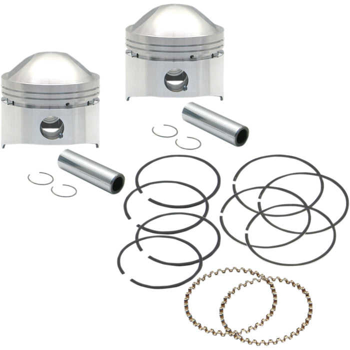S&S CYCLE 0910-1932 106-5519 Piston Kit 80" Stock Big Twin - High Compression - 80" Stock Motor - Standard