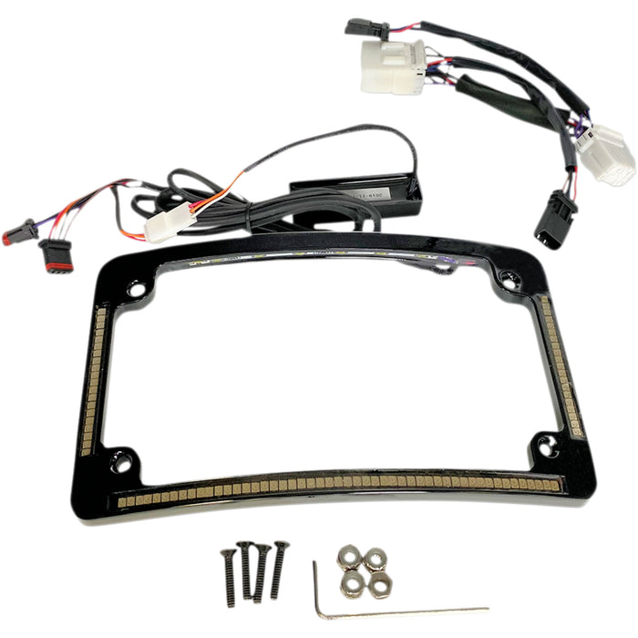 CUSTOM DYNAMICS 2030-1491 TF05-HD-B Plug & Play Run/Brake/Turn LED Radius License Plate Frame - All in One License Plate Frame - Black