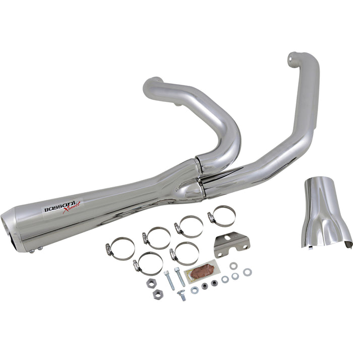 BASSANI XHAUST 1800-2445 1F42R Road Rage 2:1 Short Exhaust System - Short 2:1 Exhaust for FL - Chrome