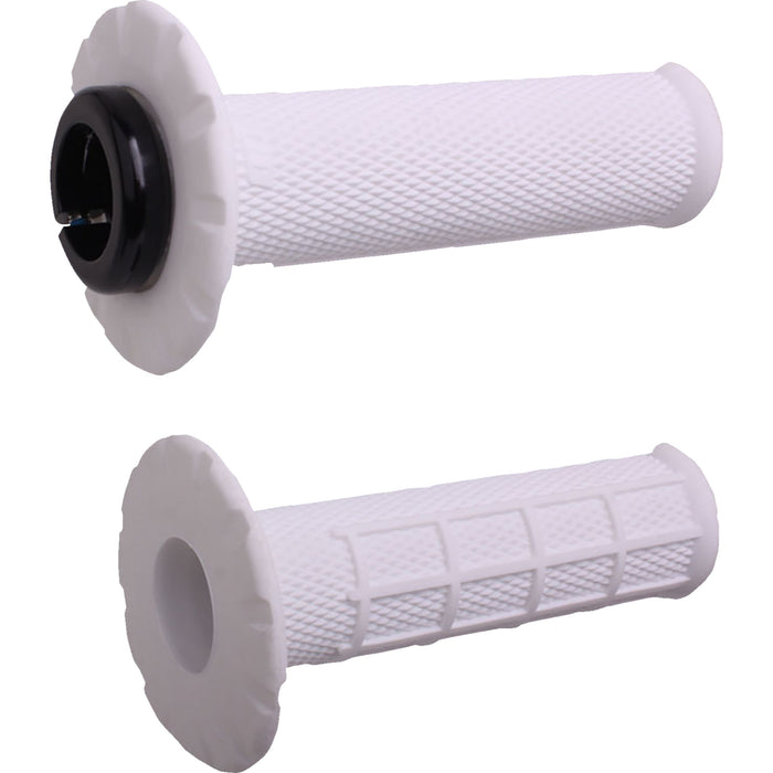 ODI 0630-3316 H21UHWW Universal Lock-On Half Waffle Grips white/black