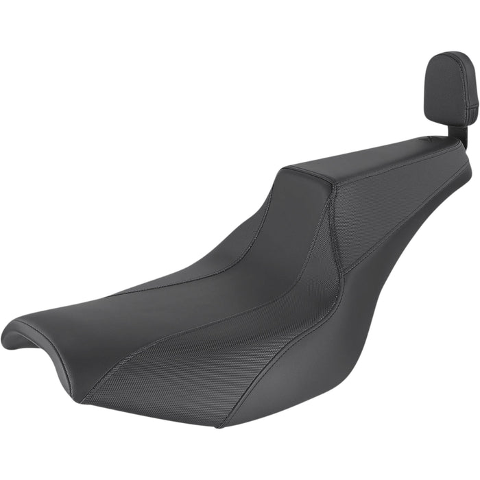 SADDLEMEN 0805-0148 FD88209 Signature Series Seat - With Passenger Backrest Pad - Gripper - Black