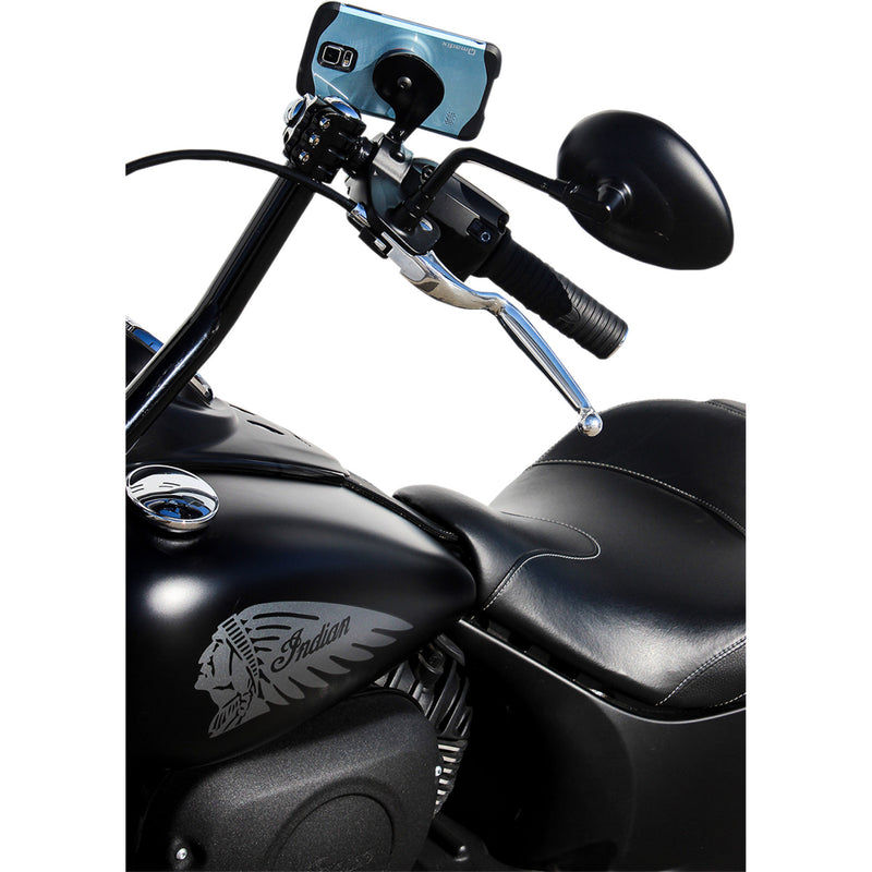 Klock Werks iOmount™ Handlebar Switch Mount Left Perch Mount Black Touring - KWD-04-0384 For Indian 2014-2026