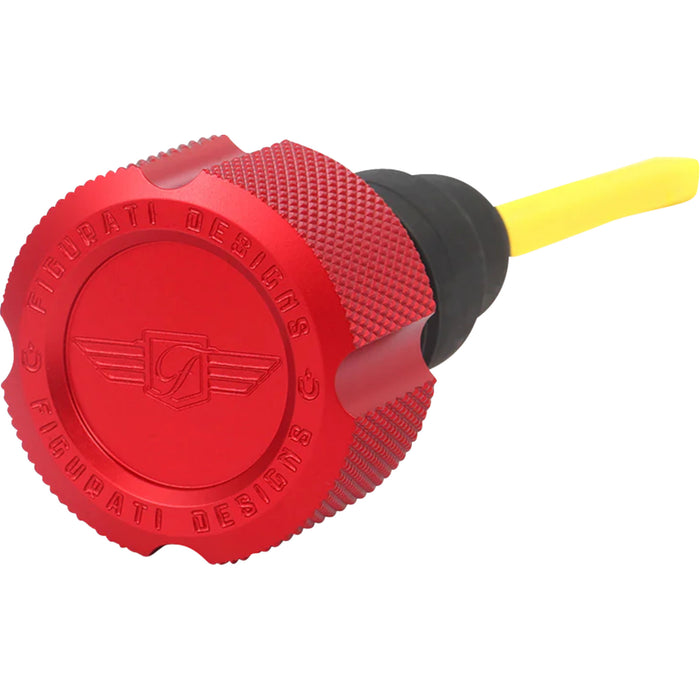 FIGURATI DESIGNS 0710-0307 FDP01-TCKN-R Performance Magnetic Oil Dipstick knurled - red - '07-'16 touring/trike